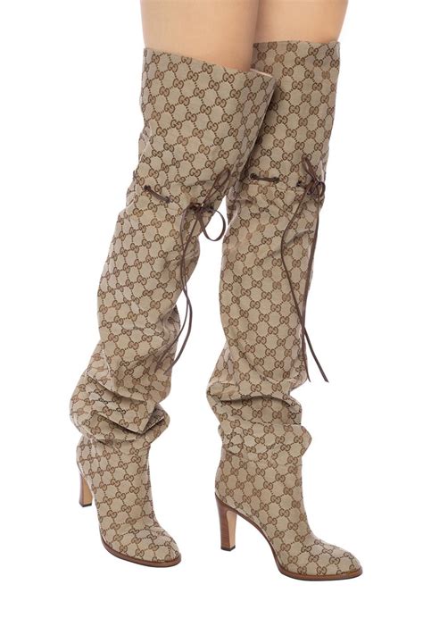 gucci woven leather boot|Gucci thigh high boots sale.